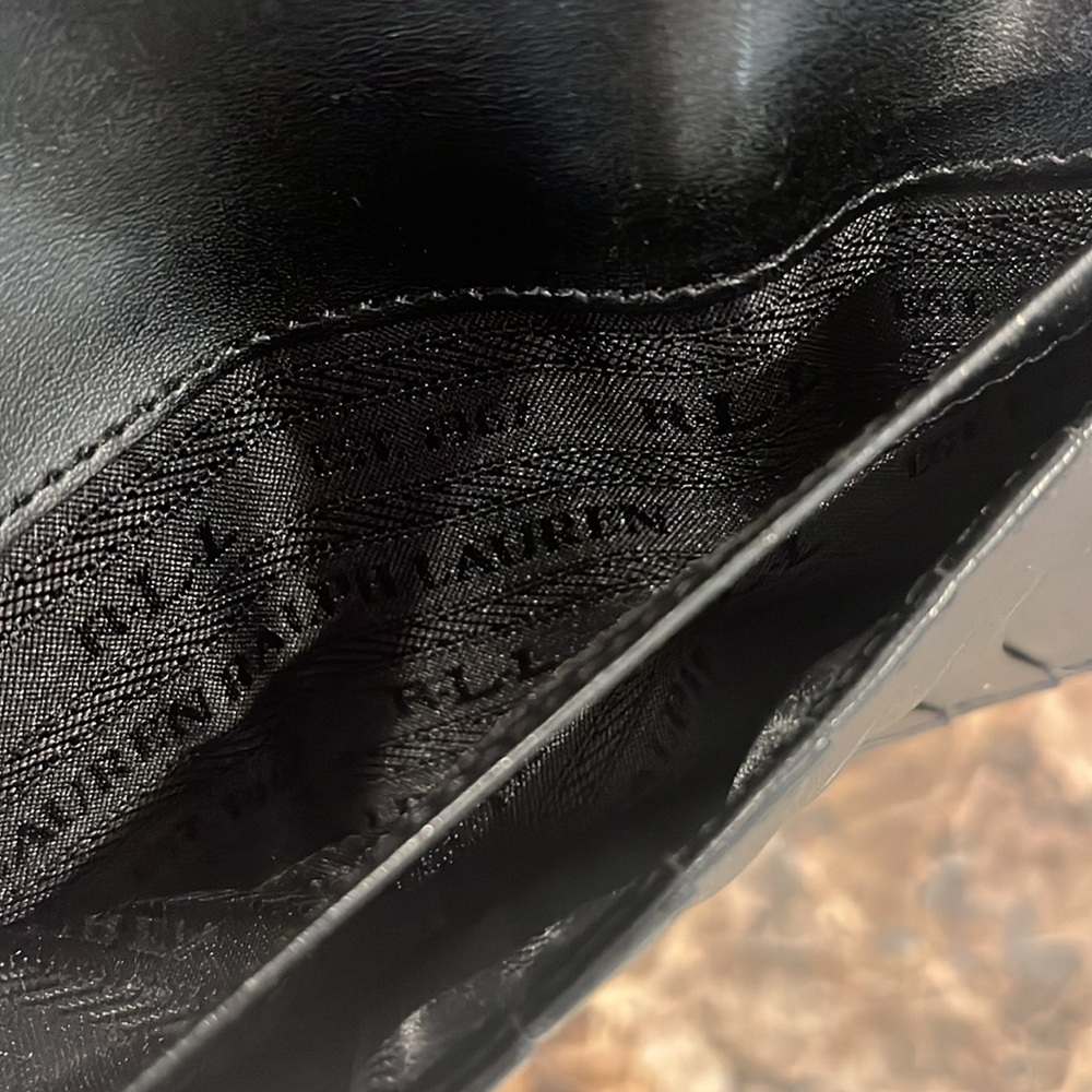Lauren Ralph Lauren Black Leather Slim Snap Wallet - Picture 12 of 15